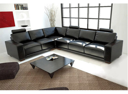 Ledersofa Couch Wohnlandschaft Ecksofa Eck Garnitur Design Modern Sofa A1121B