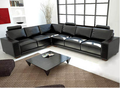 Ledersofa Couch Wohnlandschaft Ecksofa Eck Garnitur Design Modern Sofa A1121B