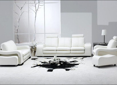 Ledersofa Couch Wohnlandschaft 3+2+1 Sitzer Garnitur Design Modern Sofa A1112