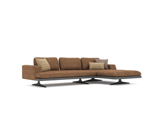Ecksofa L-Form Relax Wohnzimmer Braun Leder Sofa Polstermöbel Eck Garnitur