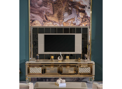Wand zum Wohnzimmer TV-Ständer TV-Ständer im luxuriösen Premium-Design aus Edelstahl