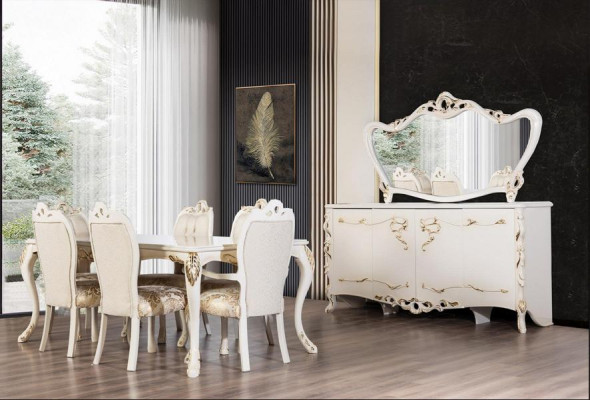 Klassischer Esstisch Beige Design Tisch Holz Tische Möbel Wohnzimmer