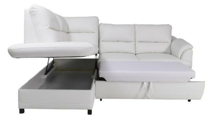 Ecksofa Eck Wahl Leder Stoff Kasten&Bett Polster Textil Couch Sofa Ecke Garnitur