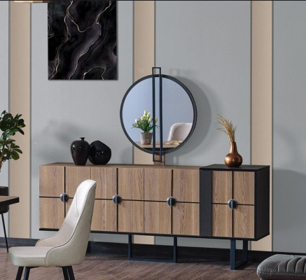 Luxus Esszimmer Set Esstisch 6x Stühle Anrichte Essgarnitur Set 8 tlg