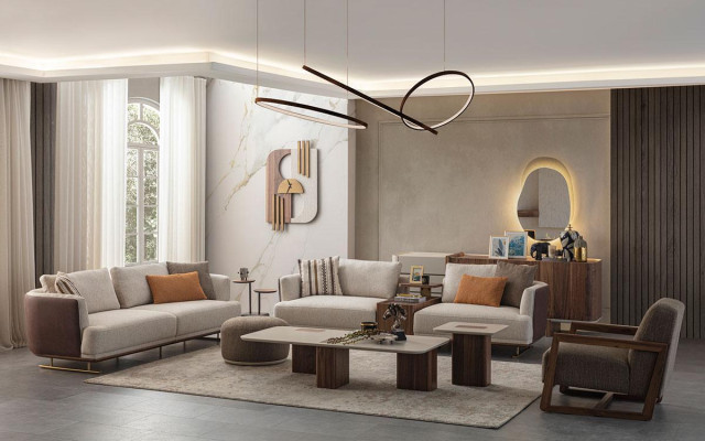 Sofagarnitur 3+3+1 Sitzer Modern Relax Sessel Modern Stil Luxus Wohnzimmer 3tlg 