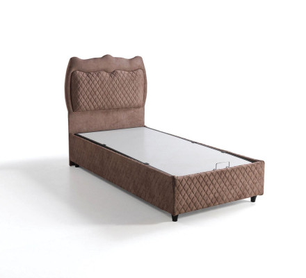 Bett Design Betten Luxus Betten Polster Schlafzimmer Möbel Braun 90x190cm