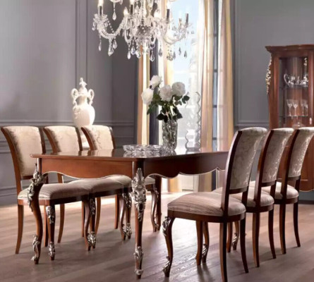 Esszimmer Set 6x Stühle Essgruppe Holz Polsterstuhl Luxus Stuhl Neu