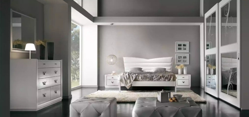 Schlafzimmer Möbel Italien Holzschrank Echtholz Kleiderschrank Weiß Neu