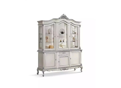 Vitrine Glas Schrank Echtholz Vitrine Anrichte Italienische Wohnzimmer Möbel Neu