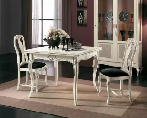 Garnitur Esstisch Essgruppe 5 tlg. Weiß Tische Neu 4x Stühle Gruppe