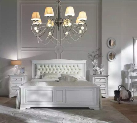 Komplettes Schlafzimmer Set Bett 2x Nachttische 3 tlg. Designer Luxus