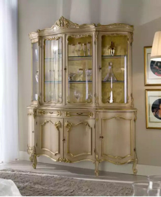 Wohnzimmer Vitrine Glas Schrank Schränke Vitrinen Holz Italienische Möbel