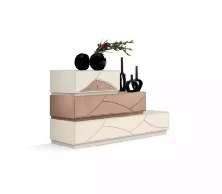 Italienische Möbel Design Kommode Modern Beige Luxus Holz Möbel Neu