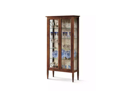 Vitrinen Glas Schrank Braun Wohnzimmer Holz Anrichte Luxus Möbel Italien