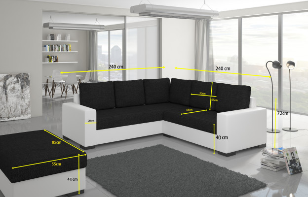Design Schlafsofa Sofa Polster Wohnzimmer Ecksofa Sitz Couch Stoff Garnitur