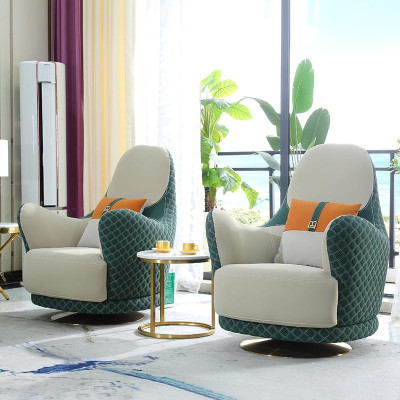 Sofagarnitur 3+2+1 Sitzer Leder Sofa Couch Garnitur Design Beige Grün