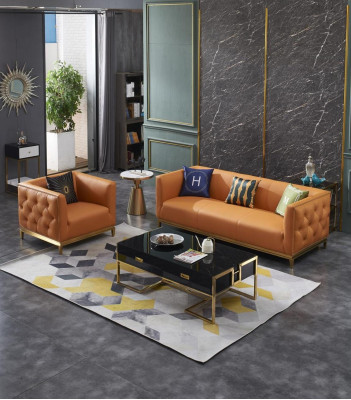 Klassische Sofa Couch Polster 3+1 Sitzer Couchen Leder Sitz Garnitur