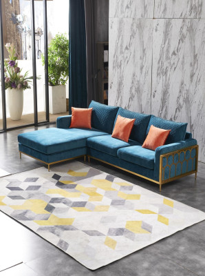 Stoff Modern Couch Wohnlandschaft Textilsofa Sofagarnitur Sofa L-Form