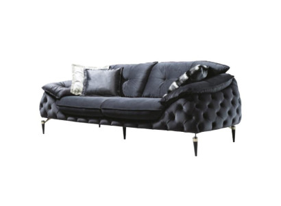 Chesterfield Dreisitzer Couch Polster Sofas Textil Leder Sofa Couchen Möbel Neu