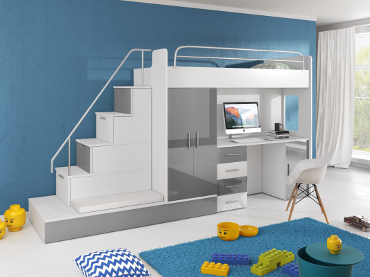 Doppelstockbett Etagenbett Bett Kleiderschrank Jugendzimmer Schrank Schreibtisch