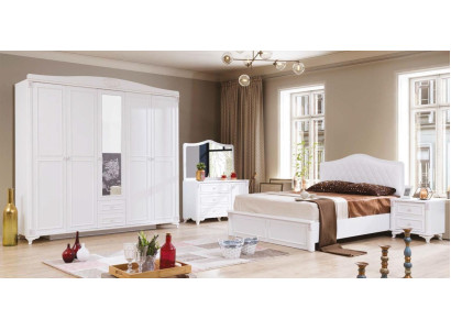 Luxus Schlafzimmer Set 4tlg. Bett 2 Nachttische Kommode Landhaus Möbel Neu