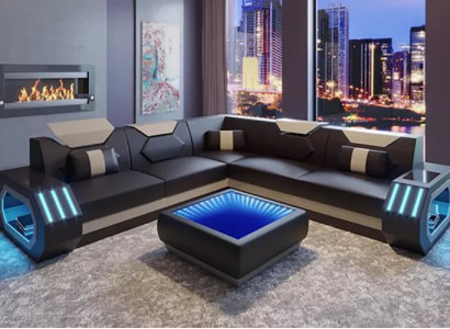 Ecksofa Lederpolster Design Wohnzimmer Eckcouch Couch Sofa L Form Wohnlandschaft