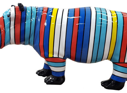 Abstrakte Figur Statue Gartenfiguren Dekoration Statuen Skulpturen Nilpferd Neu