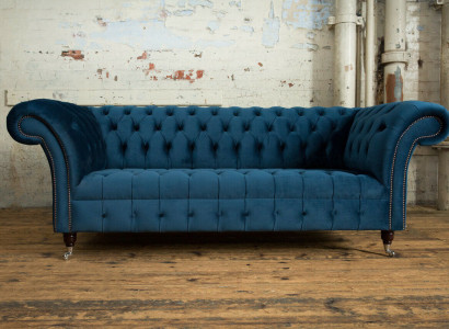 Chesterfield 3 Sitzer Polster Couch Leder Stoff Sofa Couchen Textil Modern Stil