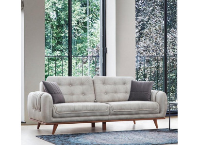 Graue Couch Sofa Wohnzimmer Couchen Polster Möbel Dreisitzer Sofas