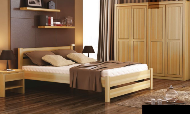 Schlafzimmer Set Komplett 5tlg. Bett Echte Nachttische Massive Holz Möbel Neu