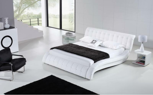 Bett Betten Polster Doppel Ehe Hotel Luxus Leder Moderne Deko Designer