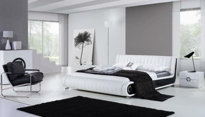 Designer Bett Ehebett Polsterbett Schlafzimmer Lederbett Neu Betten