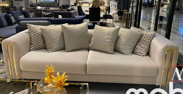 Design Sofa Moderne 3er Sitz Zimmer Möbel Grau Sofas Dreisitzer Couch Polster