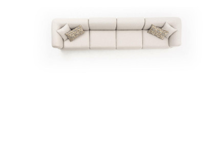 Großes beiges attraktives 6-Sitzer Sofa in schlichtem Design aus Premiummaterialien	