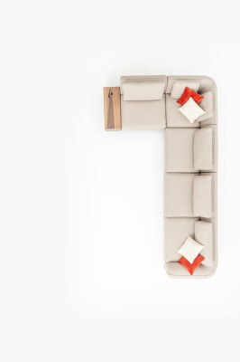 Sofa L- Form Wohnzimmer Ecksofa Beige Luxus Modern Stil 402x227 Möbel