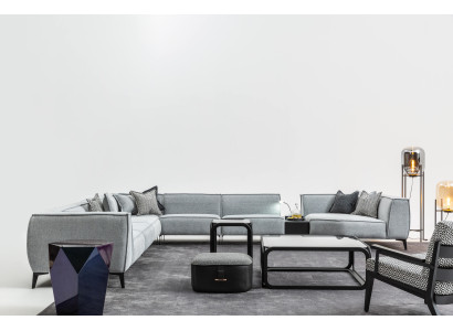 Ecksofa U-Form Wohnzimmer Polster Sofas Couch Möbel Stil Sofa Couchen