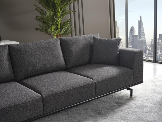 Viersitzer Sofa 4 Sitzer Sofas Modern Grau Design Stoff Polyester Neu