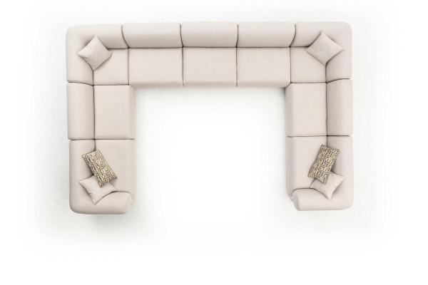 Ecksofa U-Form Luxus Wohnzimmer Stil Modern Polstersofa Textil