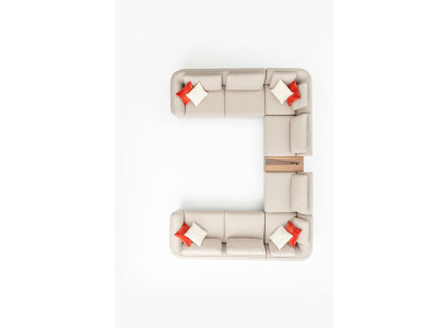 Sofa Beige Wohnzimmer Polstersofa Design Modern Ecksofa U- Form Neu