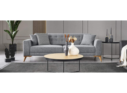 Modern Dreisitzer Sofa Grau Couchen luxus Möbel im Wohnzimmer 223cm