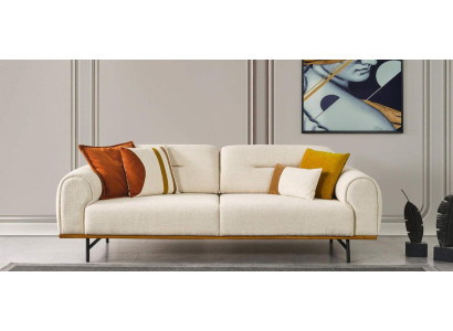 Modern Sofa 3 Sitzer Luxus Beige Design Möbel in Wohnzimmer Couchen