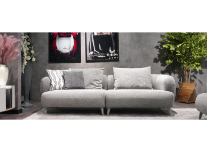 Luxus Sofa 3 - sitzer Design Grau farbe weiche Sofa Polster Textil Big xxl