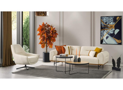 Sofagarnitur 3 + 1 Sitzer Möbel Set Design Beige Modern 2tlg. Couchen