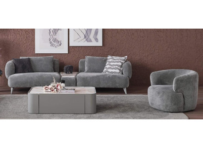 Luxus Wohnzimmer set 2tlg. Dreisitzer Sofa Sessel 3+1 Sofagarnitur Couchen
