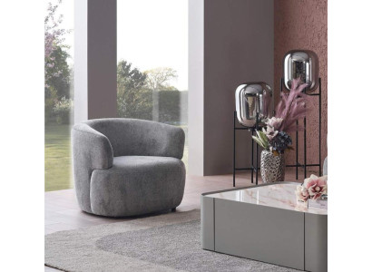 Stilvoll Sessel Wohnzimmer Weich Möbel Grau Designer Lounge Club Einsitzer