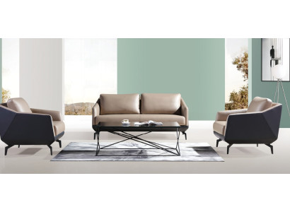 Sofagarnitur 3+1+1 Sitzer Set Design Sofas Polster Couchen Leder Relax Moderne