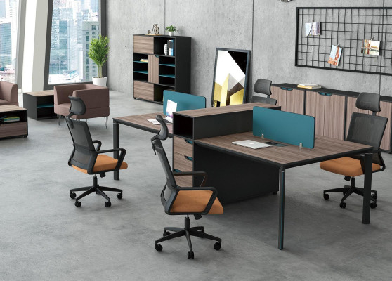 Schreibtisch workstation tisch 4 arbeitsplätze counter holz tische büro