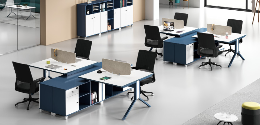 Callcenter 2 Arbeitsplätze Schreibtisch Büro Möbel Einrichtung Ausstattung