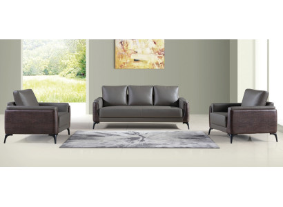 Sofagarnitur 3+1+1 Sitzer Set Design Sofas Polster Couchen Leder Relax Moderne