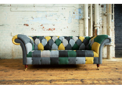 Dreisitzer Couch Polster Design Sofa 3er Sitz Sofas Zimmer Möbel Grün Moderne